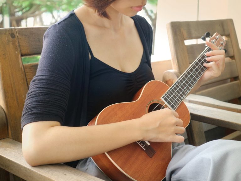 playing ukulele