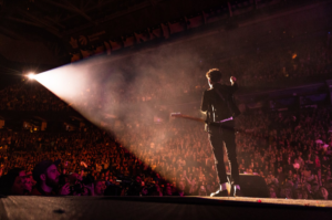 a singer on stage